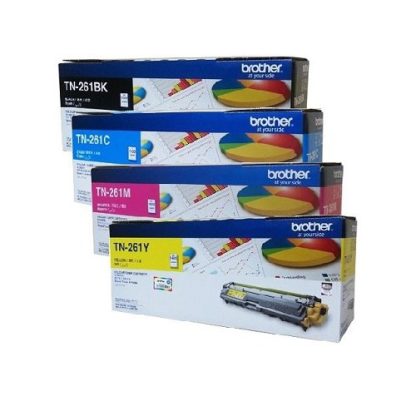 Singapore Original Brother TN-261BB Black, TN-261C Cyan, TN-261M Magenta, TN-261Y Yellow Toner and WT-220CL Waste Toner and DR-261CL Drum for Printer Model: HL-3150CDN, HL-3170CDW, MFC-9140CDN, MFC-9330CDW