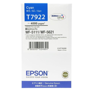 Singapore Original Epson T7922 Cyan Ink (C13T792290) For Printer: WF-5111, WF-5621