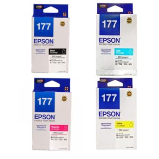 Singapore Original Epson 177 Black (C13T177190) and Cyan (C13T177290) and Magenta (C13T177390) /andYellow (C13T177490) Ink For Printer: XP 30, 102, 202, 402