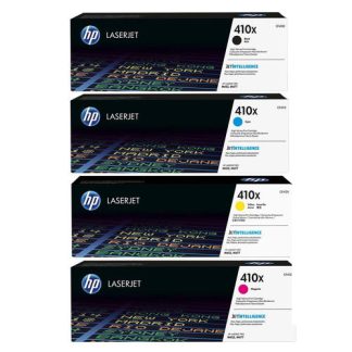 Singapore Original HP-410X Black (CF410X) and Cyan (CF411X) and Yellow (CF412X) and Magenta (CF413X) Toner For Printer: HP Color LaserJet Pro M452dn, M452nw, MFP M477fdn, MFP M477fdw, MFP M477fnw