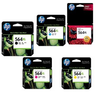 HP 564xl black cyan magenta yellow photo black ink