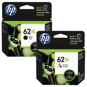 Singapore Original HP-62XL Black (C2P05AA) and HP-62XL Tri-Color (C2P07AA) Ink For Printer: HP ENVY 5640, 7640, HP Officejet 5740